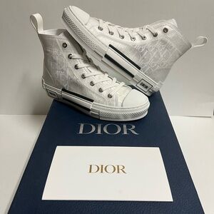 Dior B23 High Sneaker All White Black High Top Christian Dior EU 39 Women